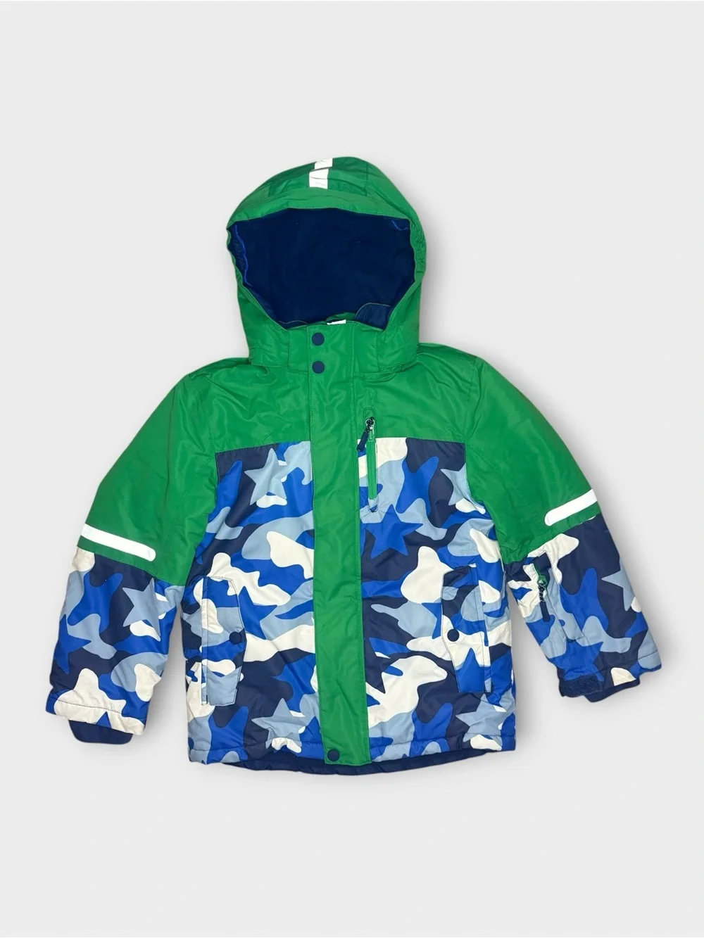 Mini Boden Green Blue Camo All Weather Snow Ski Jacket & Bib